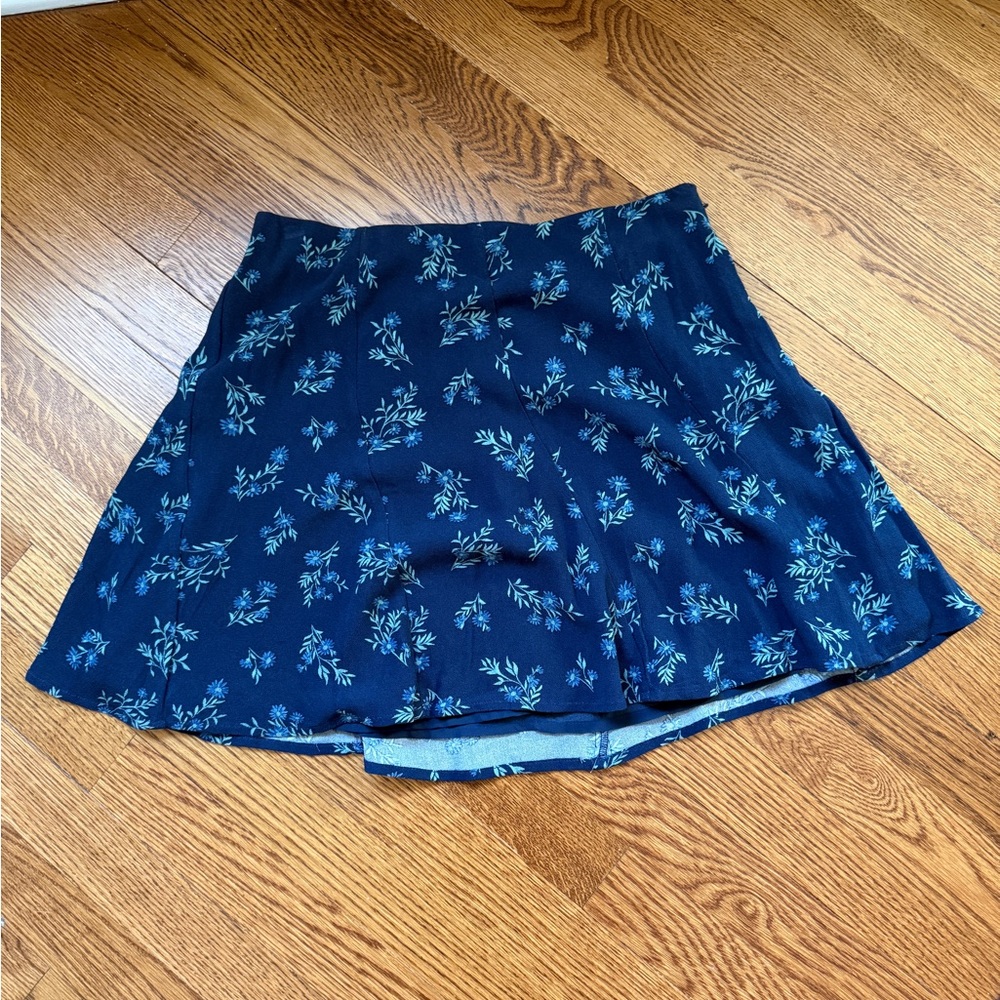 American Eagle Outfitters Navy Floral Circle Skirt